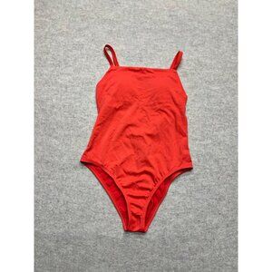 Kona Sol Coral Red OnePiece Swimsuit Small Beach Ocean Pool Swim